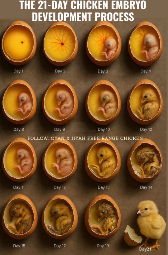 Процесс развития эмбриона цыпленка
