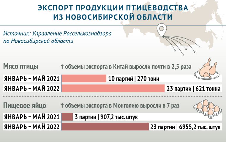 экспорт с Новосибирской области птицеводство