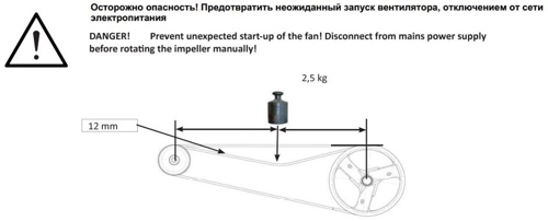 Натяжение ремня вентилятора для птицеводства