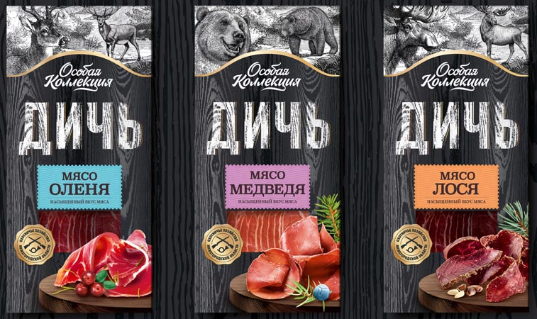 Упаковка продукта Дичь