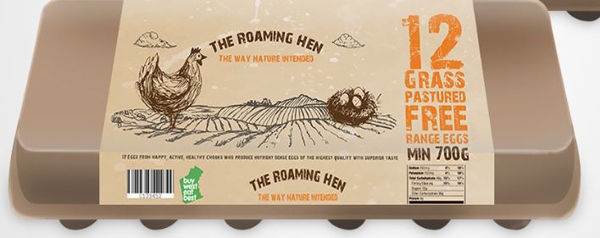 Этикетка на упаковке куриного яйца